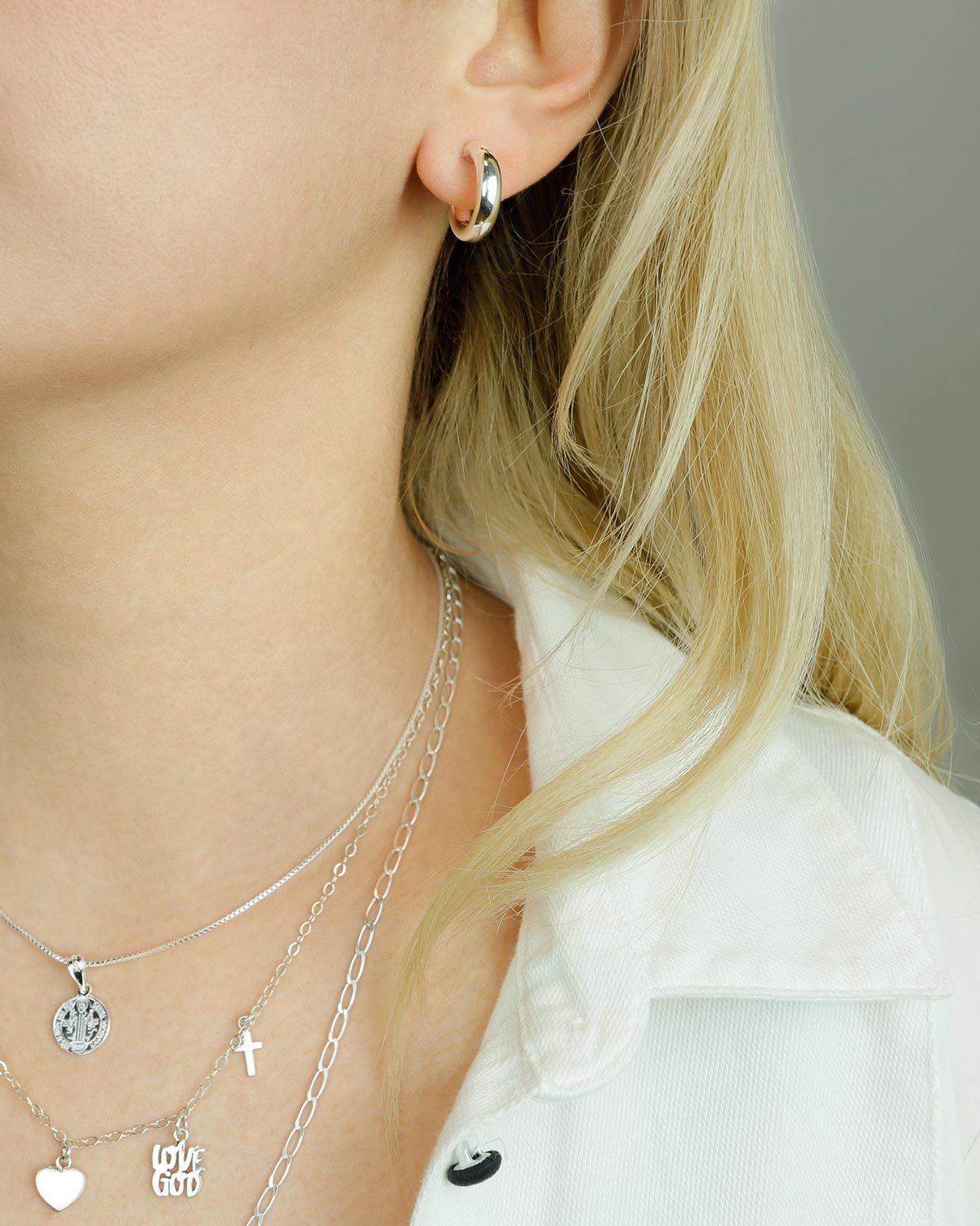 silver hoop earrings for women