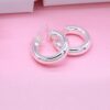 thick hoop earrings 925 sterling silver shiny