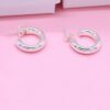 thick round hoop earrings 925 sterling silver shiny