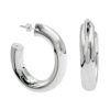 thick silver hoop earrings shiny