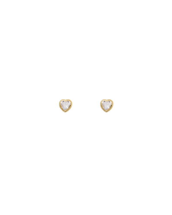 tiny heart screw back earrings 10 k solid gold