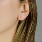 tiny moon studs solid gold 10k screw backs