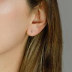 tiny moon studs solid white gold 10k screw backs