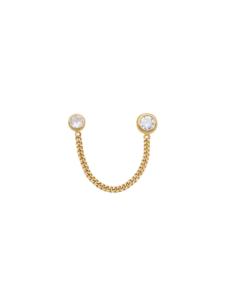 chain double earrings solid 10 Karat gold